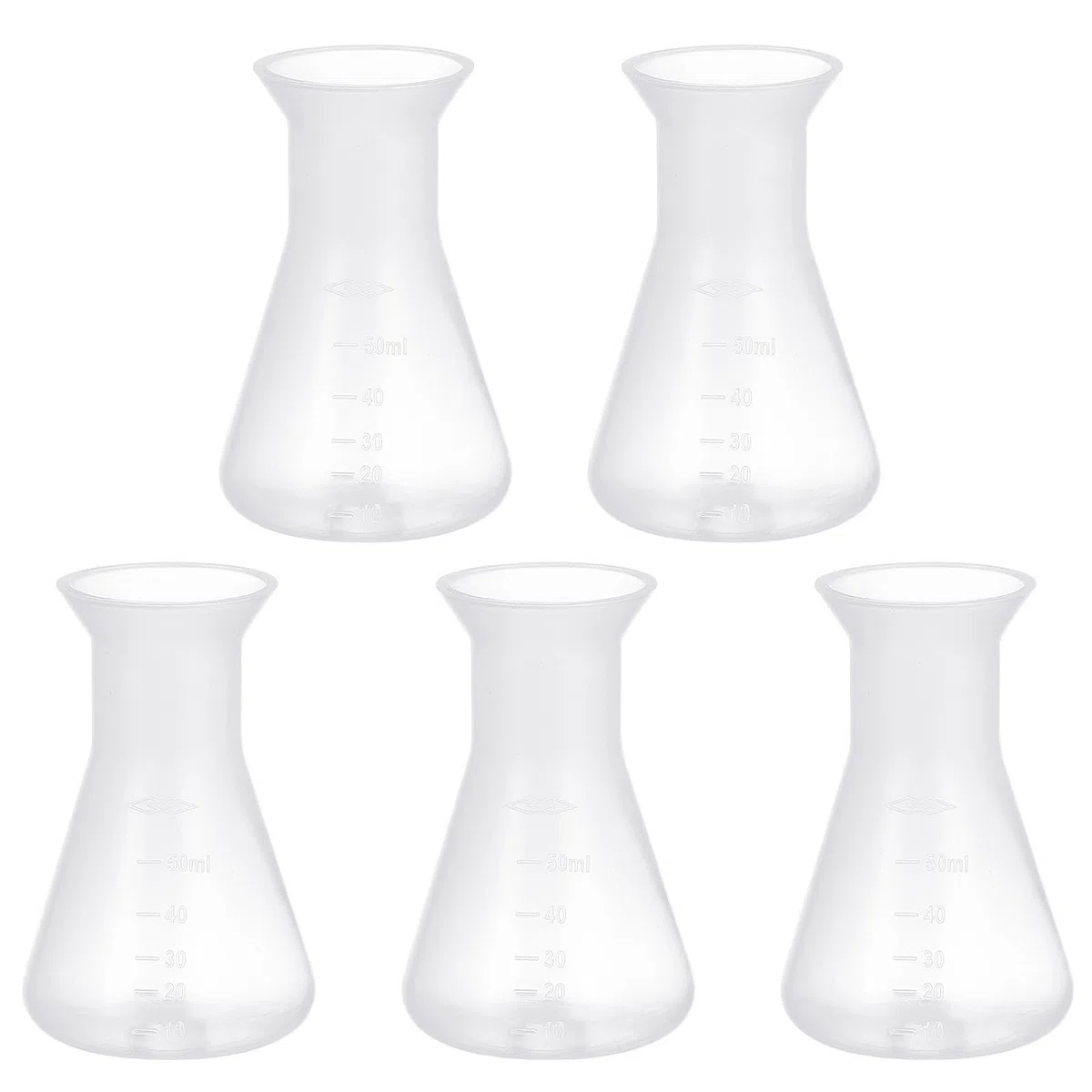 ULTECHNOVO Erlenmeyerkolben Plastikflasche 50Ml Mit Skalenlinie Stabile Basis Für Labor Chemie Experimente Und Wissenschaftliche Anwendungen