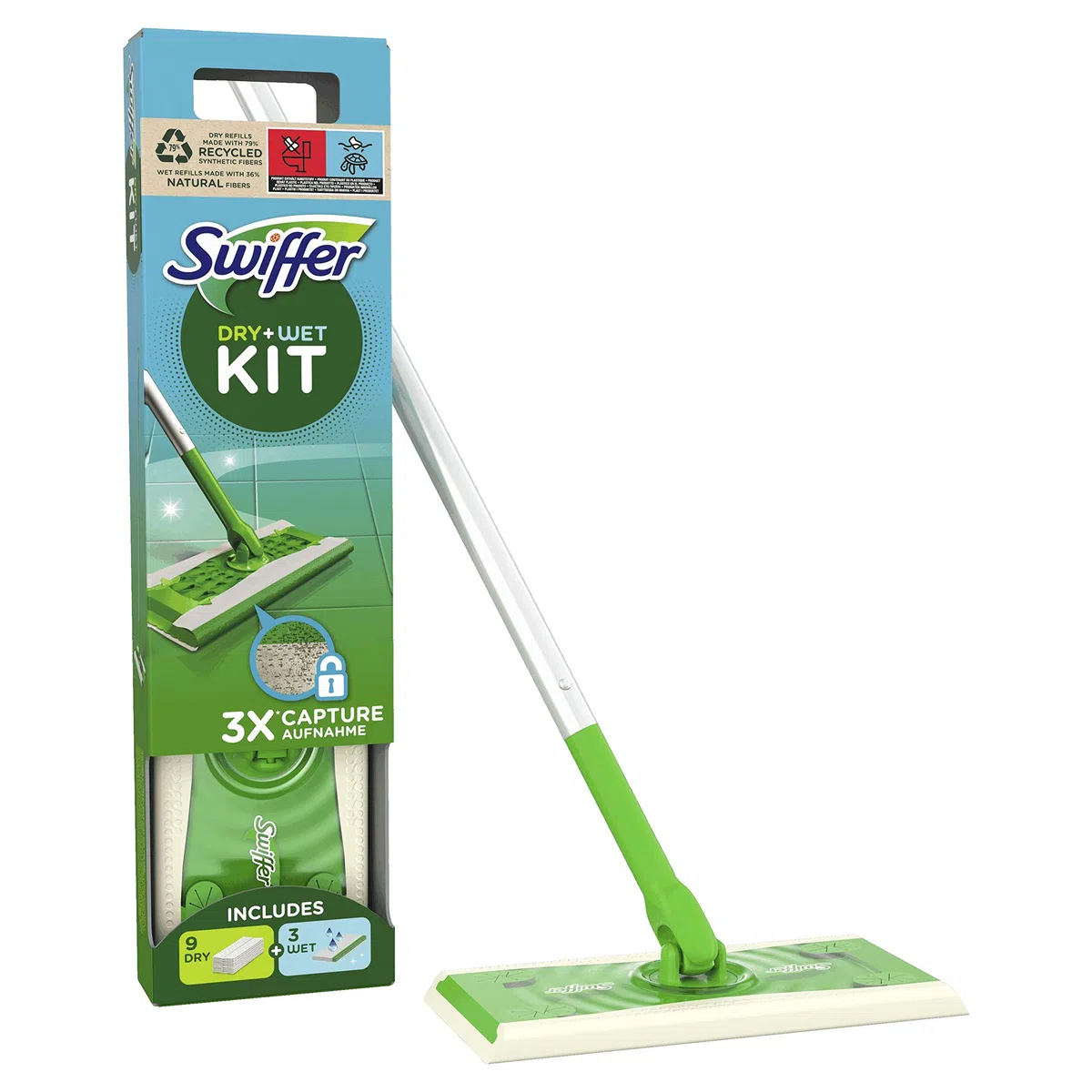 Swiffer Bodenreiniger Starter Kit mit 9+3 Nachfüllungen