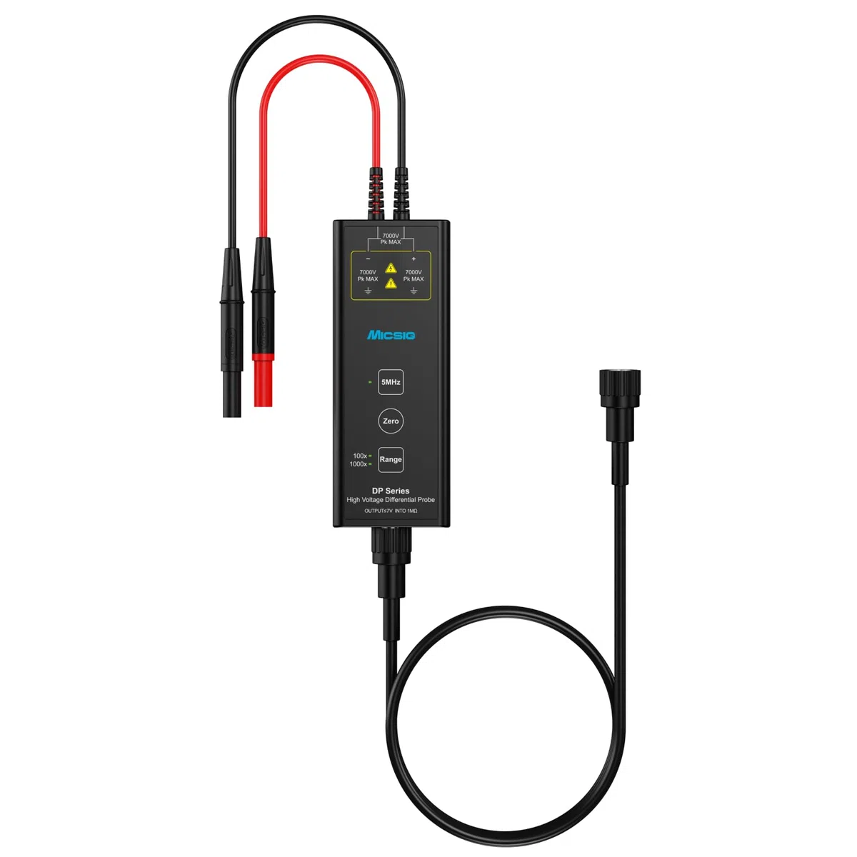 Micsig DP1500 Hochspannungs-Differenzsensoren-Sonden-Set, 3,5 ns, Dämpfungsrate 50X/500X, Oszilloskop-Sonden-Kit Zubehör, 1500 V 100 MHz, DP10013