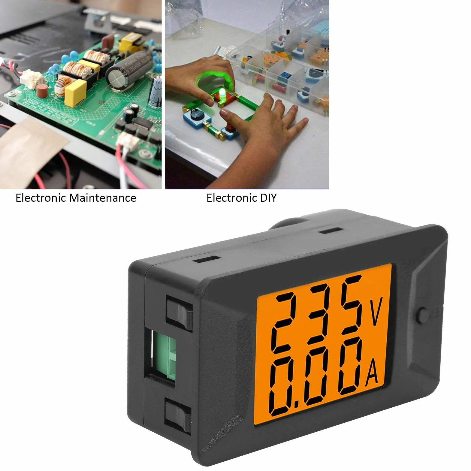 Duales digitales Spannungs- und Amperemeter PZEM-026 AC 40–400V 100 A Amperemeter Voltmeter Berührungslose Einbaumontage 110–220V