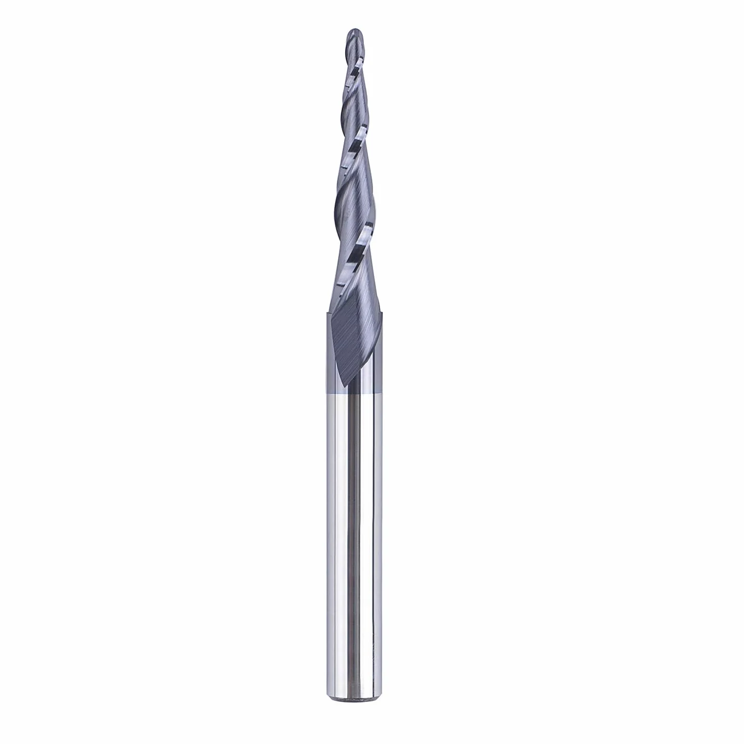 SpeTool Kugelkopffräser Konische Fräser CNC Schaftfräser 2 Flöten 1,0 mm Radius VHM Gravierfräser für Oberfräse 6mm Schaft mit TiAlN Beschichtung für 2D und 3D Gravur