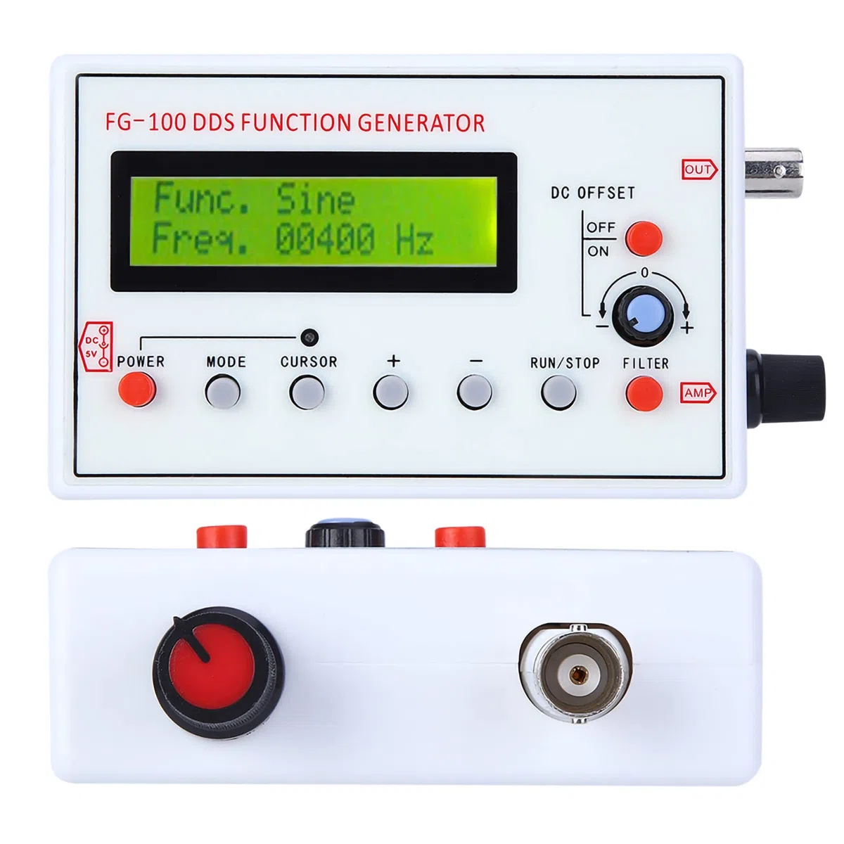Fyearfly DDS-Signalgenerator 1 Hz–500 kHz, FG-100 Frequenzgenerator Funktionsgenerator Sinuswelle Rechteck- Und Dreieckwelle Zählersignalquelle, Zum Testen Und Debuggen