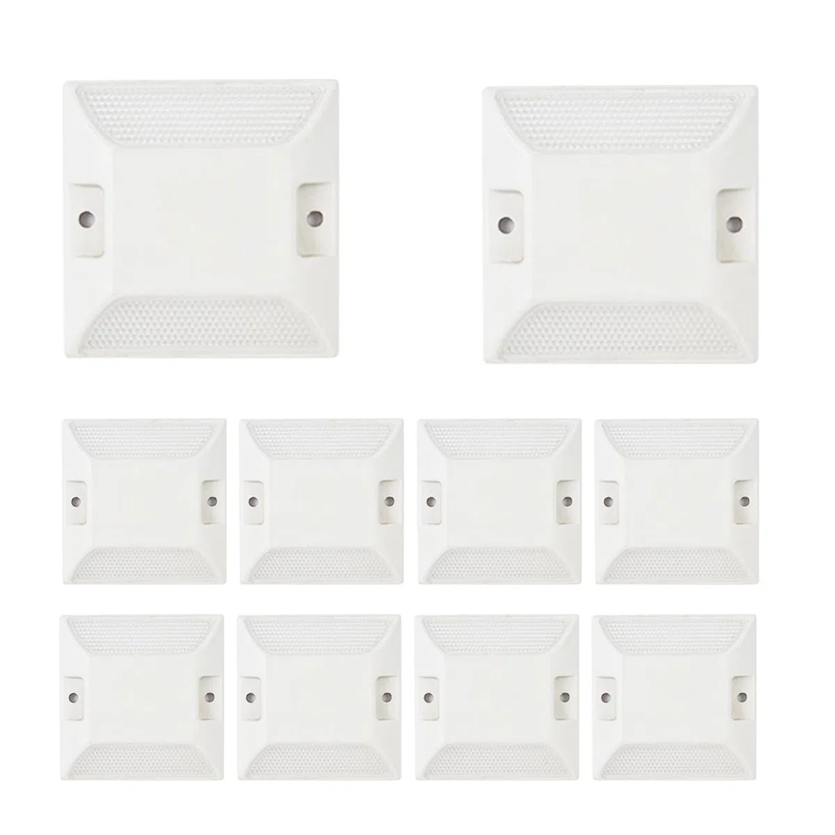 10 Stück Reflektierender Markierungsnagel, Parkplatz Markierung Gartenweg Treppen Gelb (weiß - 10 packen)