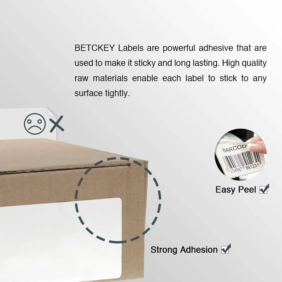 BETCKEY - 6 Rollen 11354 Selbstklebende Etiketten Kompatibel mit DYMO S0722540, 57mm x 32mm, 6000 Mehrzwecketiketten für LabelWriter 450, 4XL NICHT passend 550 oder 5XL