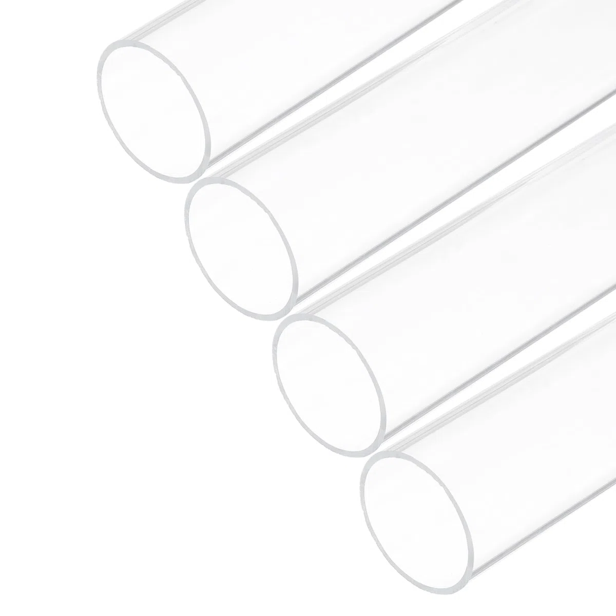 QUARKZMAN 4 Stück PVC Transparent Rohr, Innendurchmesser 36mm Durchmesser 40mm LÄNGE 250mm Acryl Kunststoffrohr für Lampenbau, Stehlampen, Möbel