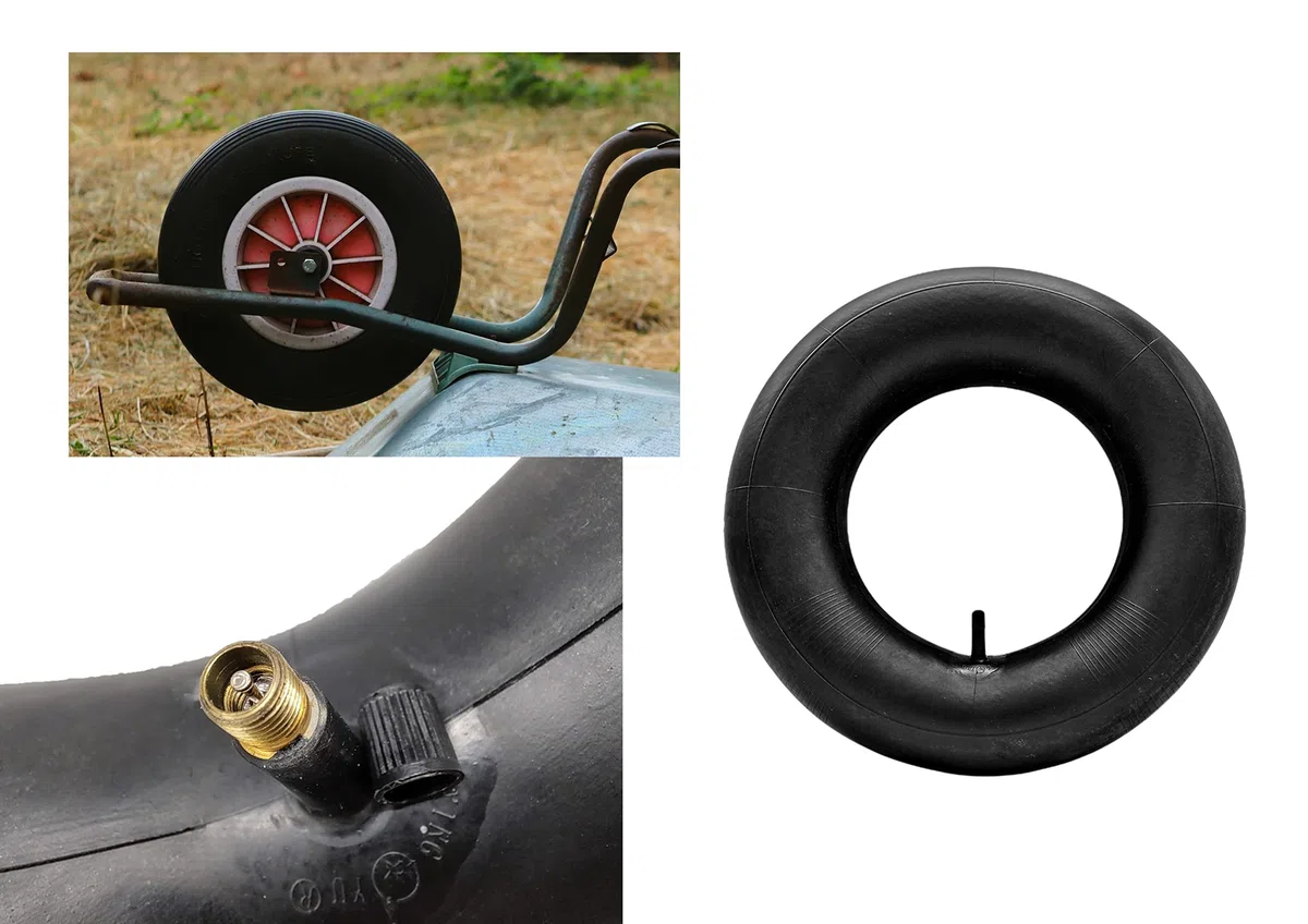 2X HMH-Shop Schubkarren Set Mantel + Schlauch 4.80/4.00-8 Schubkarrenmantel 2er Set Decke Schubkarrenschlauch 4.80 Ersatzreifen 4.00-8 Karre Luftreifen 2 Stück Reifendecke 400x100mm Innenschlauch