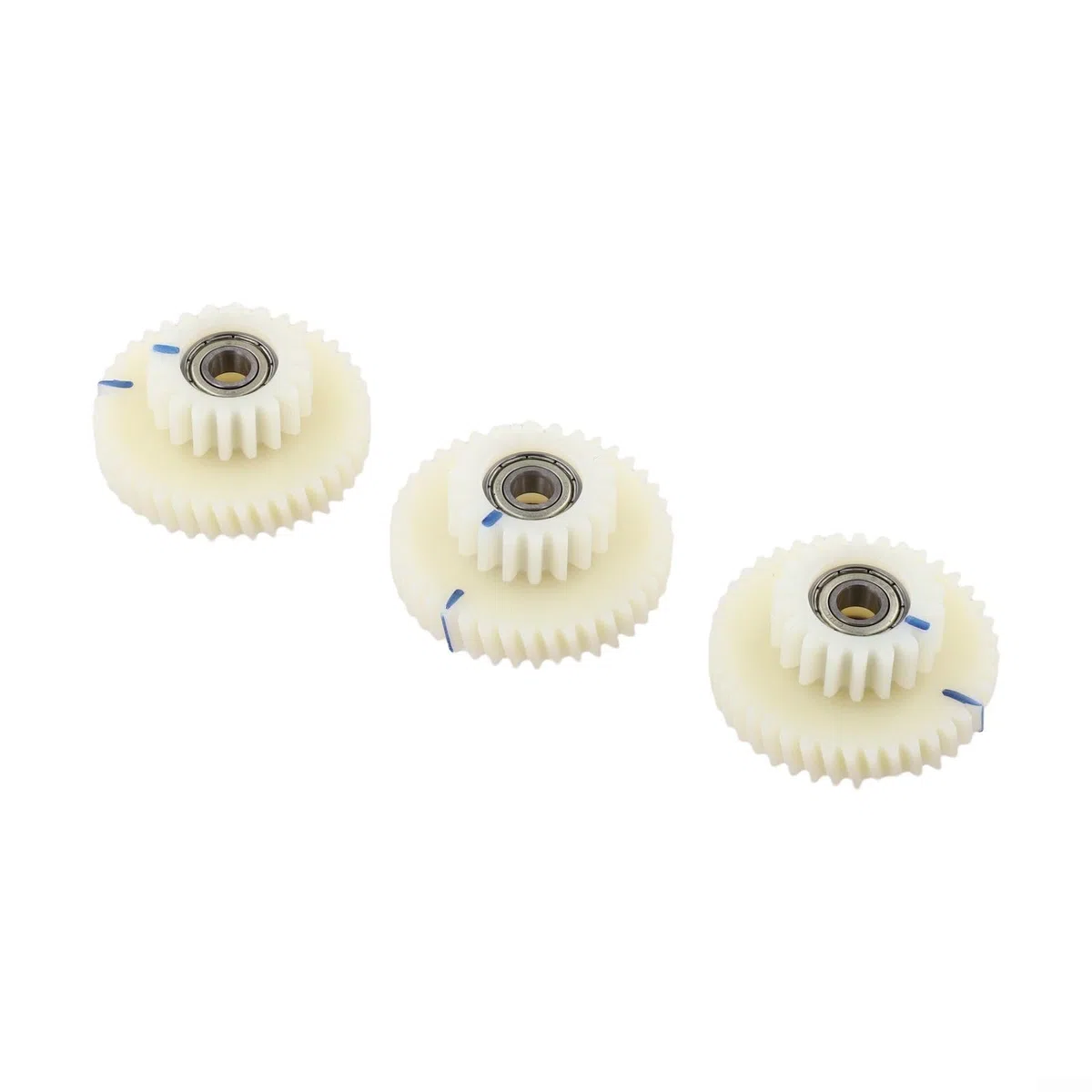 3-teiliges Zahnradset für E-Bike Motor 40T + 18T Zähne Nylon Ersatzgetriebe Weiß Elektrorad Antriebsystem Durchmesser 43mm-25mm 6mm Innenlager