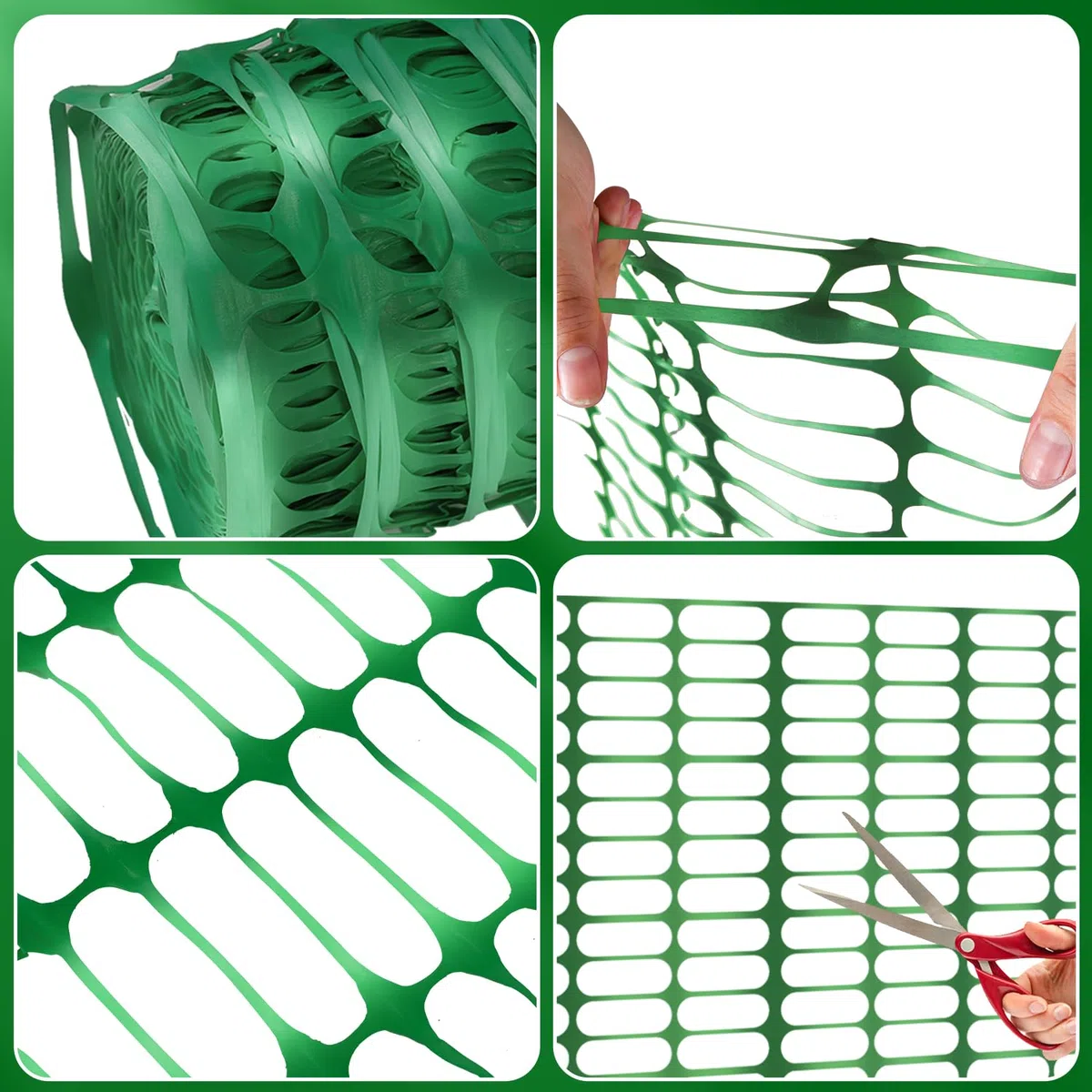 Eulenke 50m Absperrzaun, Höhe 100cm, Mobiler Begrenzungszaun, Schutznetz aus Kunststoff, Sicherheitsnetz, Fangzaun, vielseitig einsetzbares Zaun Netz(Grün,1 Rolle 50M)