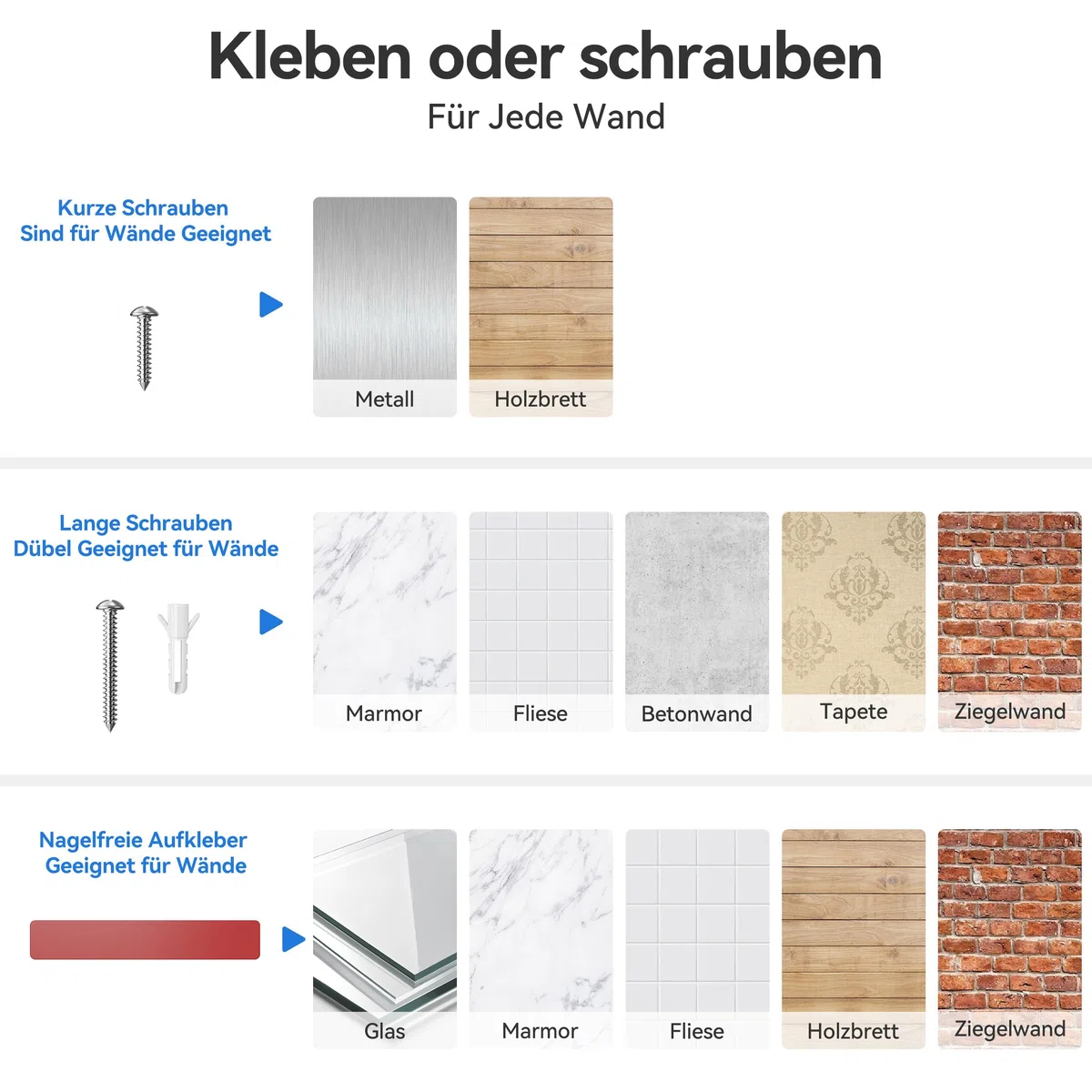 Edelstahl Handschuhhalter Wand (3 Boxen) – Gebürsteter Handschuhspender für Einweghandschuhe – Handschuhhalterung Wand für Nitril, Latex, Vinyl – Wandhalterung mit Schrauben oder Klebemontage