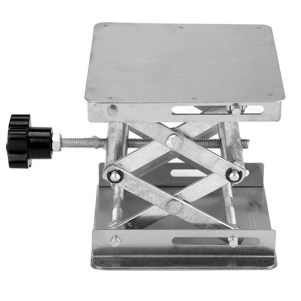 Labor Scissors Jack, 100 * 100 * 160 mm Labor Support Jack Platform aus rostfreiem Stahl, Anti-Rost Scientific Scissor Lifting Jack Platform(Schwarz)