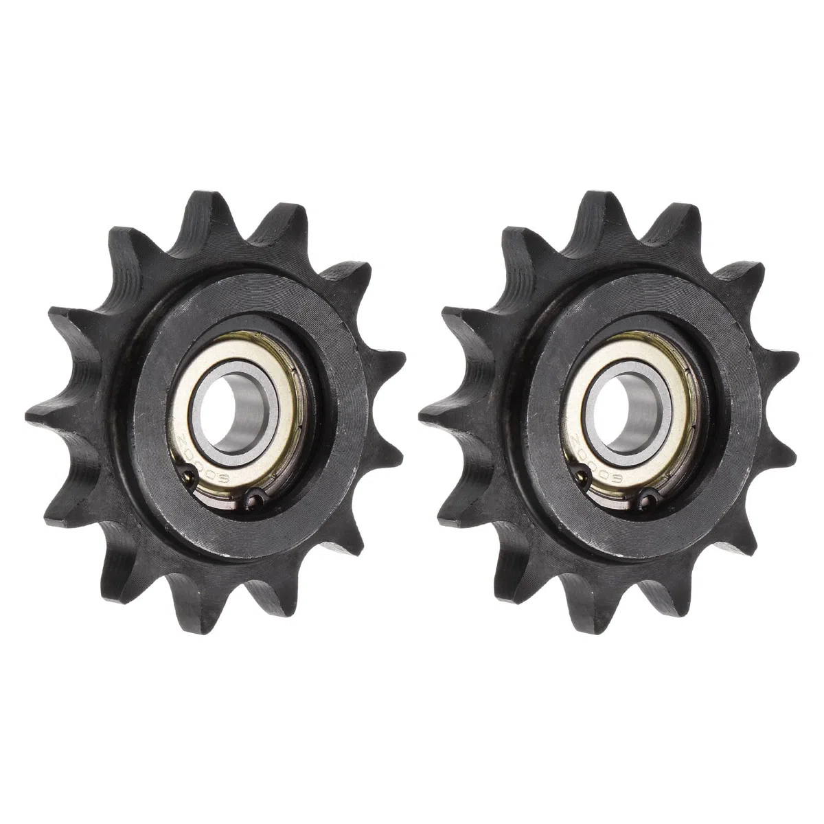 QUARKZMAN 2 Stück DIN(ISO) 08B Rollenketten-Abtriebsritzel mit 10 mm Bohrung, 1/2" Teilung, gehärtetes 13-Zahn-Spannritzel, Einzel-Lager (B-Typ) einsetzbar