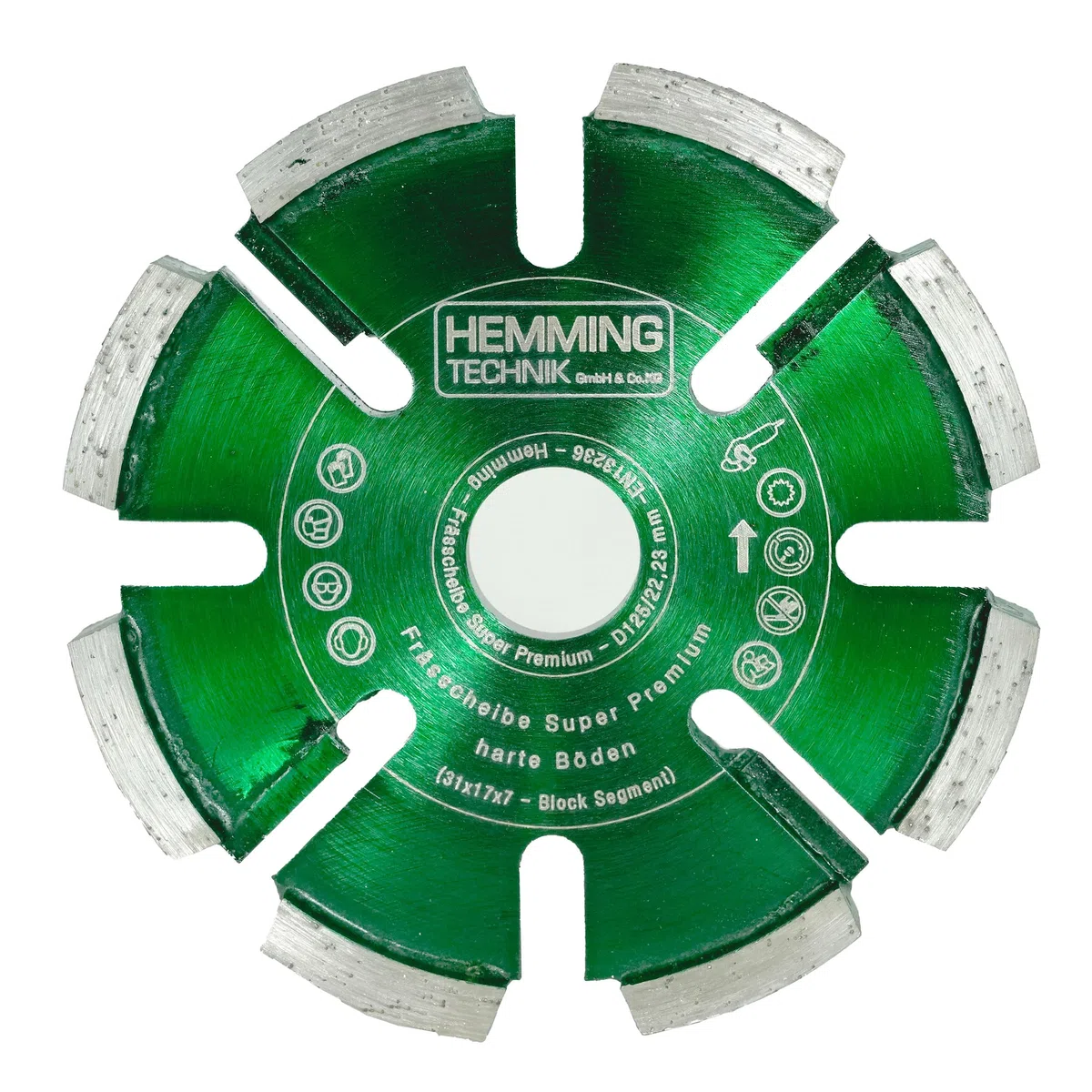 Diamant Frässcheibe Super Premium 125x17mm, für extra harte Böden, Räumscheibe für Kanäle einer Fußbodenheizung