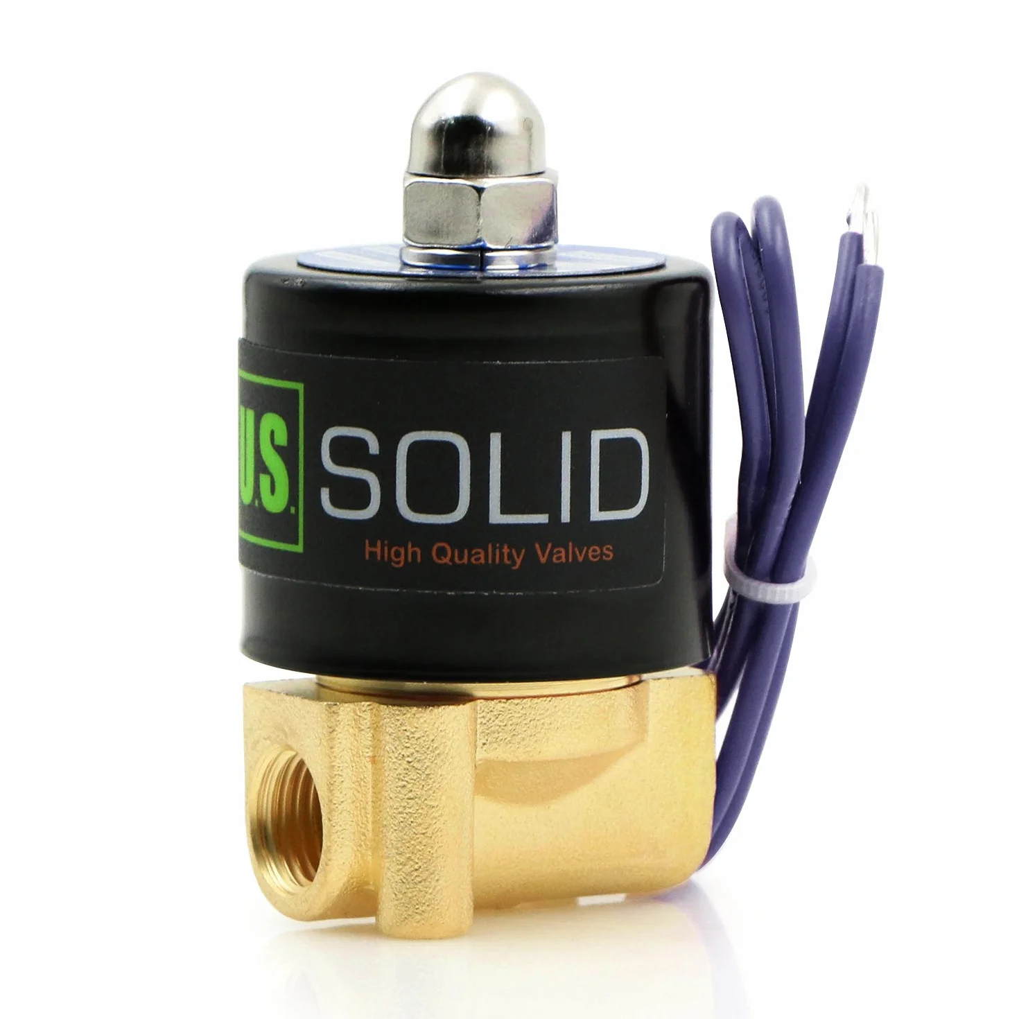 U.S. Solid 1/4" G 12 V DC Messing Magnetventil Direktgesteuert für Wasser Luft Gas Öl NC Brass Solenoid Valve