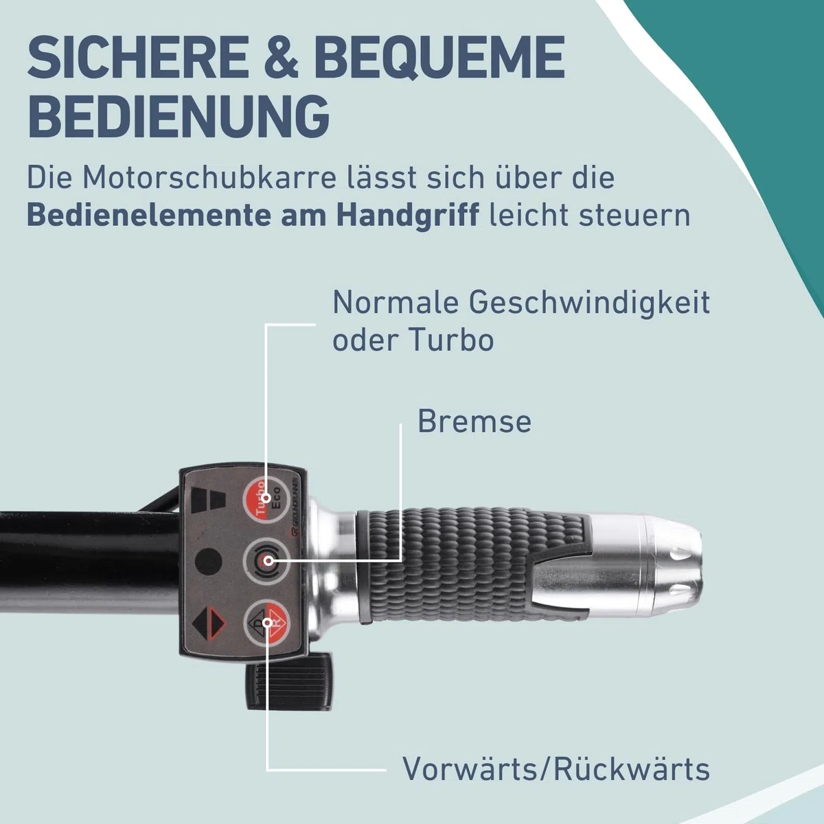 Extol Industrial Elektrische Schubkarre mit Akku I 100L Mulde I 260kg Traglast I 500W I 40V Li-ion mit 6000mAh
