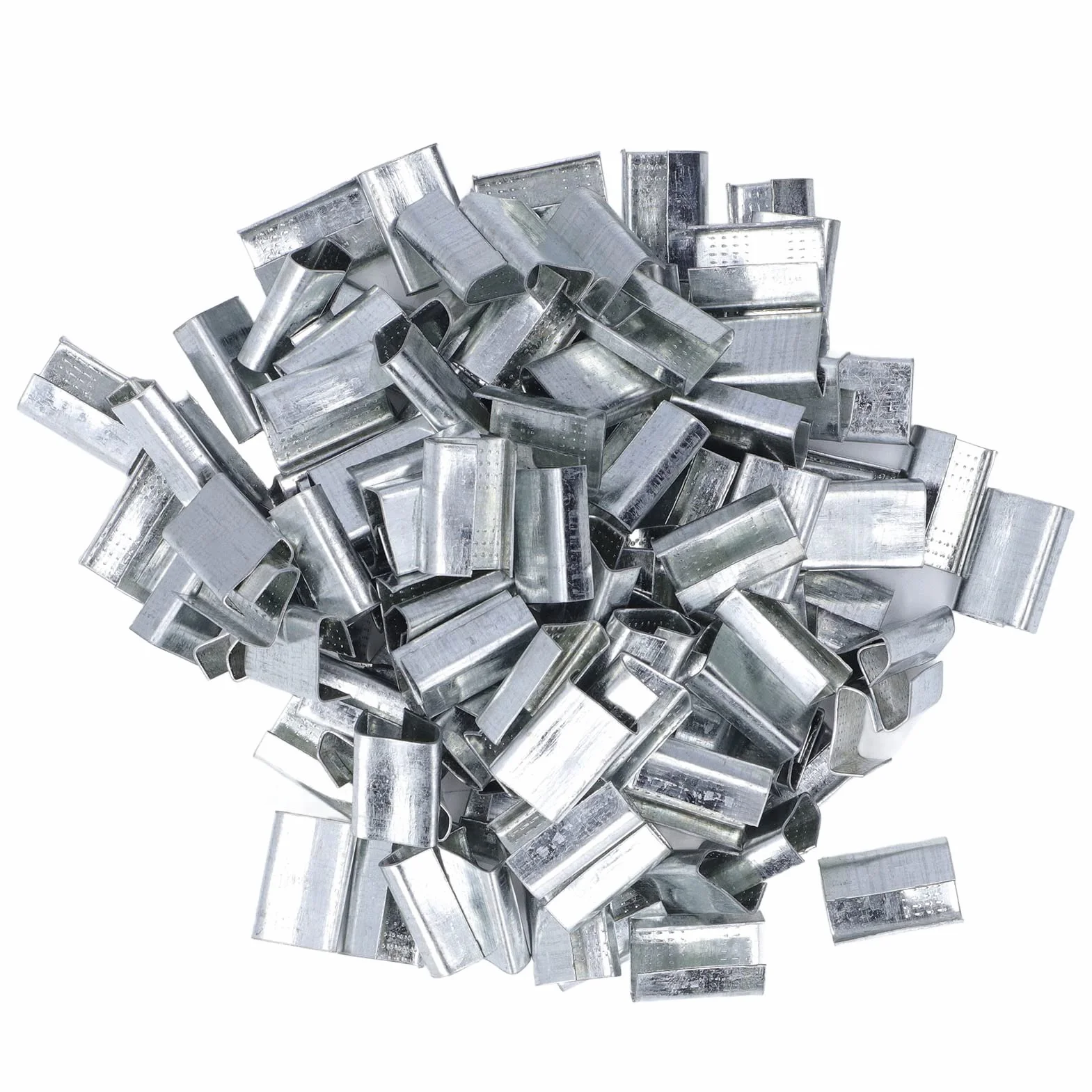 16 Mm Kunststoff-Haustierband, Verpackungsband, Offene Gezahnte Dichtungen, Banding-Umreifungsclips, Kunststoff-Poly-Umreifungsband, Metallschnalle, Packung mit ca. 200 Stück für