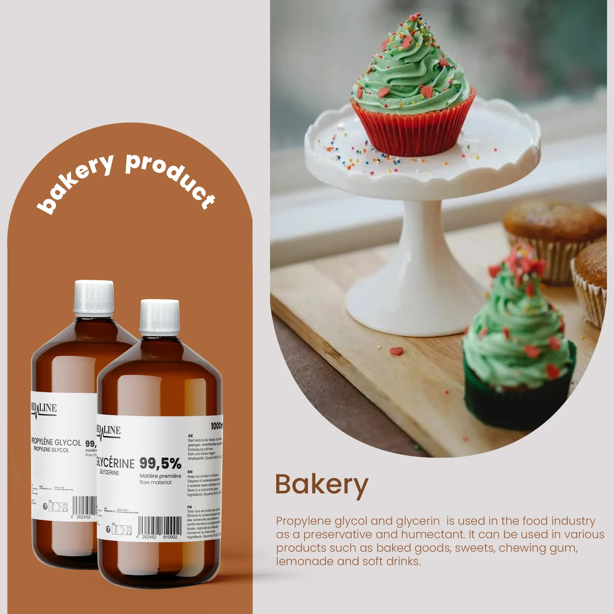 hd-line 1000 ml Glycerin E422 + 1000 ml Propylenglykol E1520, Perfekt für DIY, Pharmaqualität Reinheit, Lebensmittelqualität, Raw Material VG + PG, Rein, Vegan, Ph. Eur/USP