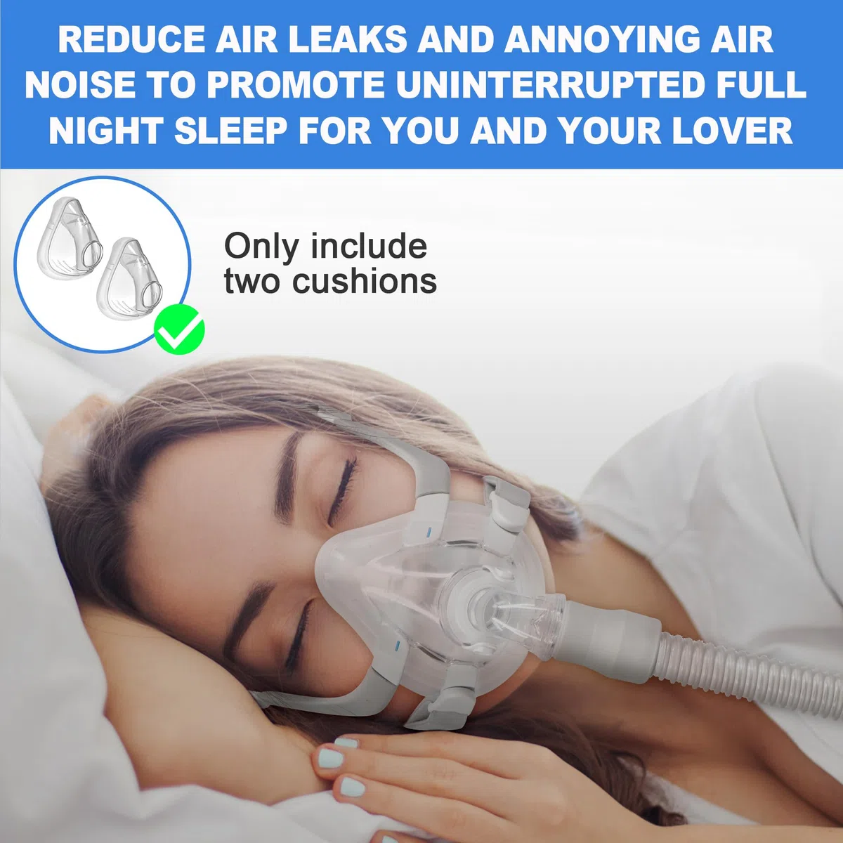 Ersatzkissen für AirFit F20 Superweich und Bequem Cpap Maske für F20 Perfekte Passform schlafapnoe masken Hohe Dichtungsleistung Langlebig Hocheffizient Cpap Zubehör-L
