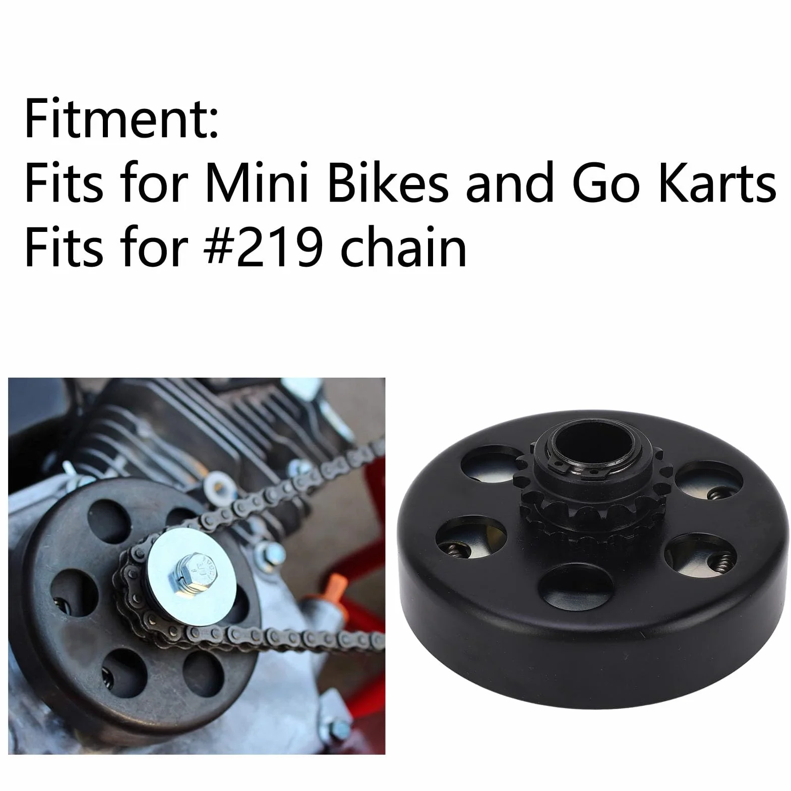 Aramox Fliehkraftkupplung für 219-Kette 6,5 PS Motor Mini Bikes Go, 20 Mm Fliehkraftkupplung 16 Zähne 16T Hochleistungskupplung