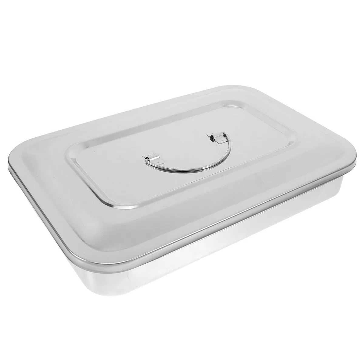 Yardenfun Edelstahl Rechteckige Aufbewahrungsbox mit Deckel Hitzebeständige Medizinische Desinfektionsbox Langlebige Instrumentenbox für Steriles Lagern ohne Robuste Edelstahlbox