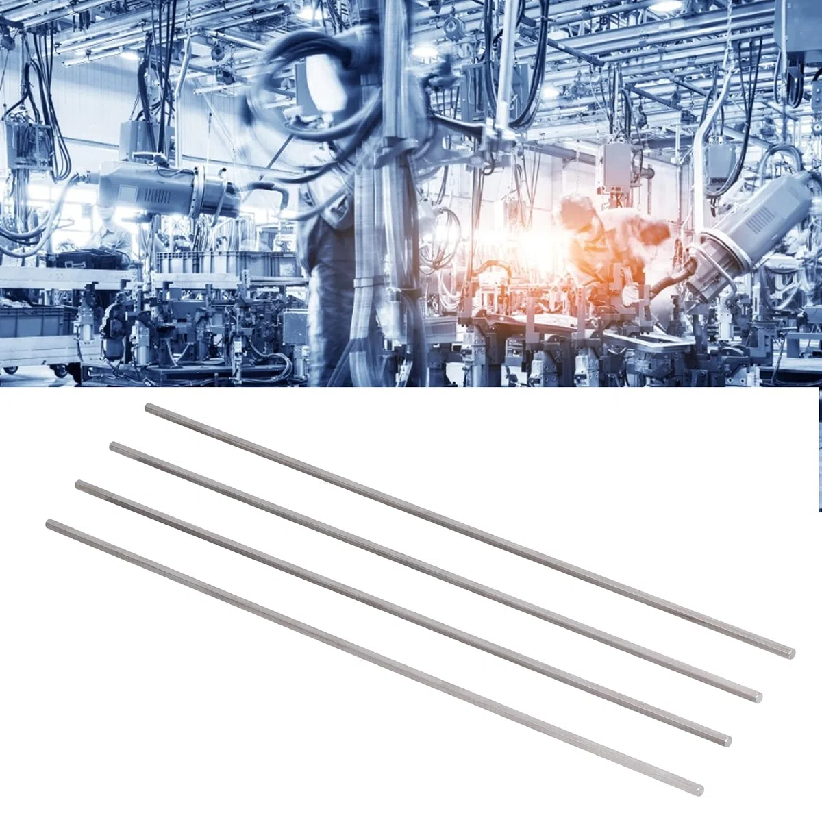 4Pcs Sechskantwelle 5mm Edelstahl, Lineare bewegliche Teile Sonstige lineare bewegliche Teile Antriebswelle Sechskantwelle Zubehör Ersatz Sechskantwelle Antriebswelle