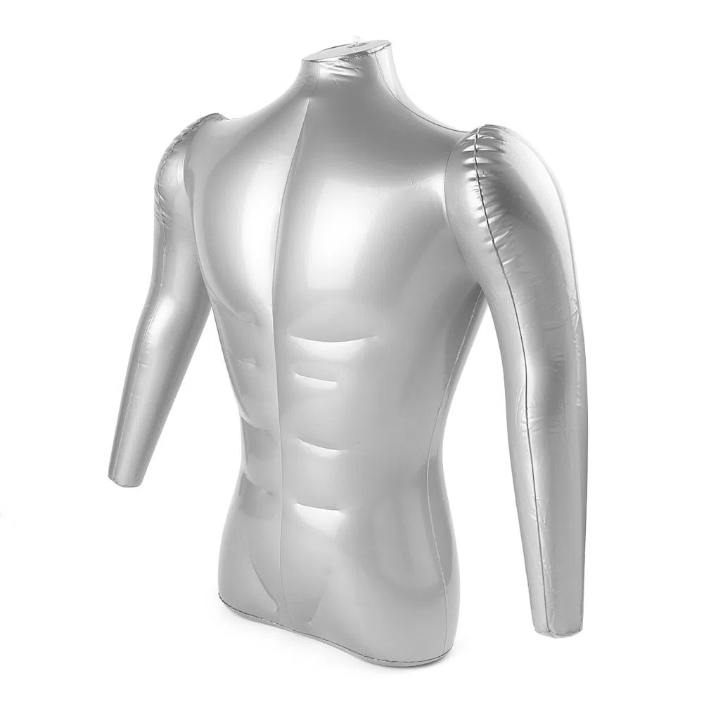Aufblasbare männliche Schaufensterpuppe Halbkörper mit Armen Torso Shirt Form Display Dummy Modell