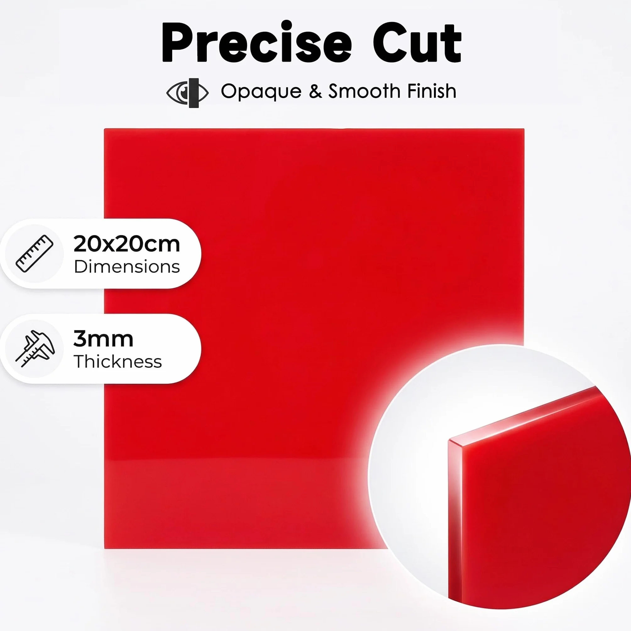 10 Stück Acrylglas Platte Transparent 3mm (20x20cm) Acrylplatte Zuschnitt Scheiben Acrylplatte für Laserschneiden Handwerksprojekt Quadrate