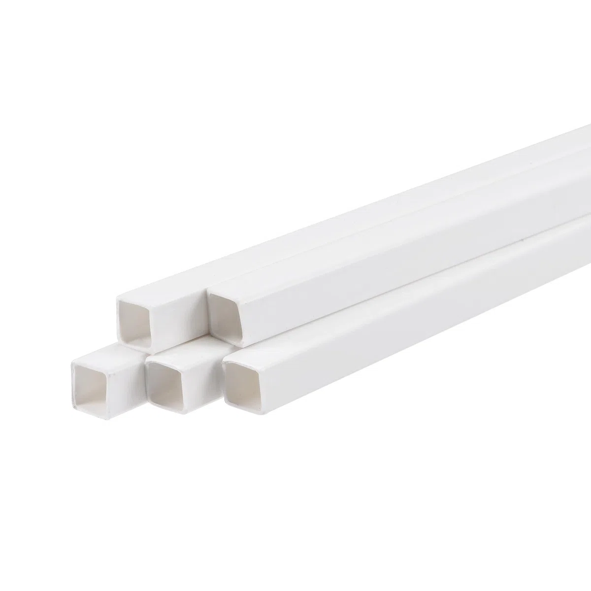 sourcing map Kunststoff-Modellrohr, ABS, Vierkantrohre, 10 mm x 10 mm x 250 mm, weiß, einfache Verarbeitung für Architekturmodellbau, Heimwerken, 5 Stück
