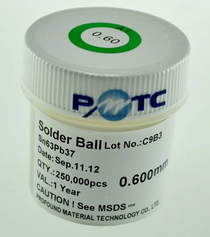 PMTC Lötkugeln Bleihaltig 0,55 mm 250.000 Stück Legierung 63Sn 37Pb BGA Reballing SMD Elektronik Reparatur
