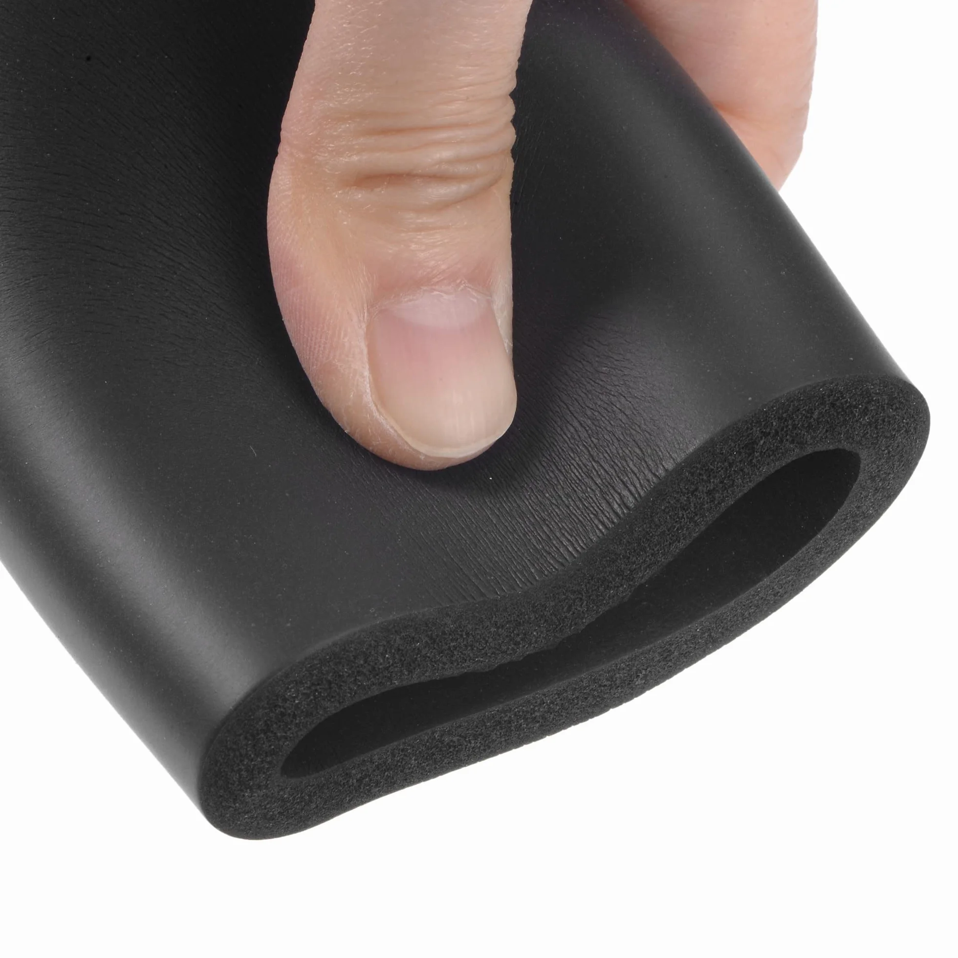 sourcing map 1m Rohrisolierung Schaumstoff, Durchmesser 50mm Isolierstärke 7.5mm Heizungsrohr Verkleidung für Fitnessgeräte, Rohre, Handhaben (Schwarz)