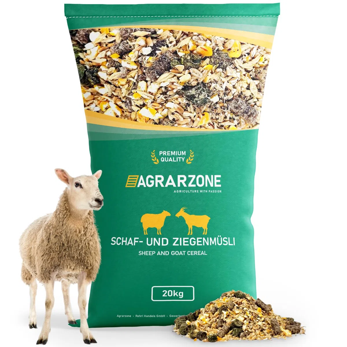 Agrarzone Schaffutter Ziegenfutter Müsli 20 kg Schafe Ziegen Lämmer | Kraftfutter, Lämmer, Gentechnikfrei, staubfrei, Österreich
