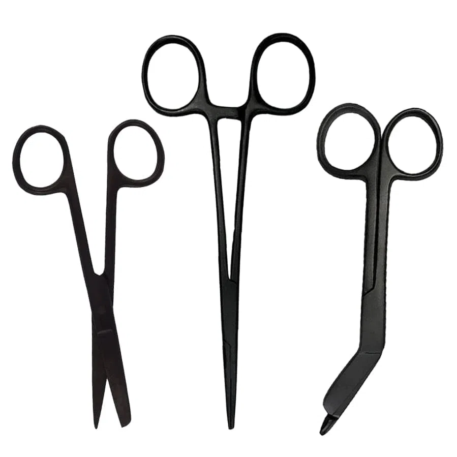 Krankenschwester scheren set "Matt Schwarz" – Verbandschere – Krankenpfleger scheren set – Schere Krankenschwester – erste-hilfe-schere – pflegekraft geschenk – pflegeschere - bandagenschere