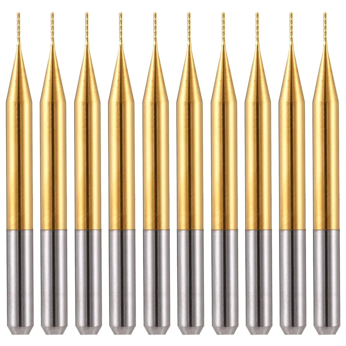 EU_HOZLY Titanium Coat Carbide 3.175mmX0.5mmX3mm Endmühle Gravur Bits CNC Rotary Burrs Packung von 10