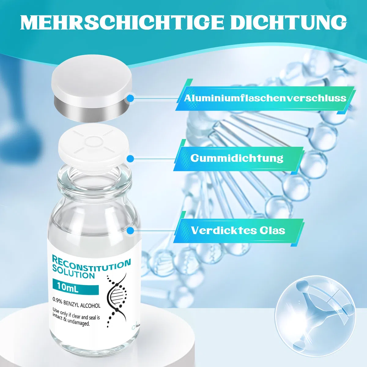 3 Stück X 10 ML Hochwertige Qualität Verschlossene Flasche, Verschlossene Glasflasche, Einzeln Verpackt