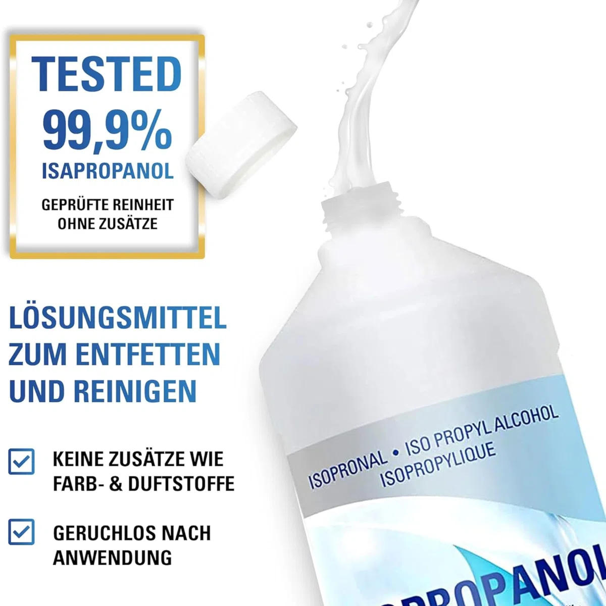 Maxxi Clean | 12x 750 ml reines Isopropanol (99,9%) Reinigungsalkohol | Fettlöser & Lösungsmittel | rückstandsfrei anwendbar zur Reinigung von elekt. Bauteilen, Schallplatten, Druckköpfen und mehr