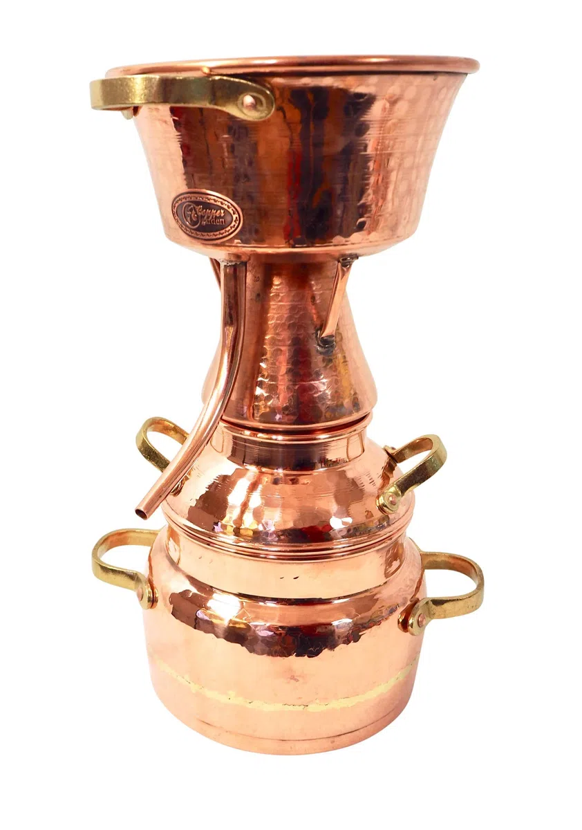 "CopperGarden" Destille Alquitara 2 Liter | Für die Herstellung von Hydrolaten und ätherischen Ölen | Meldefrei in Deutschland, Österreich und der Schweiz | Neuestes Model 2025 aus reinem Kupfer