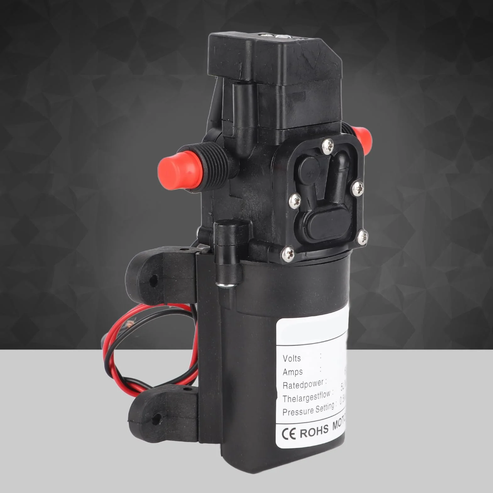EBTOOLS Hochdruck Wasserpumpe, DC 12V 5 L/Min 116 PSI Wasserpumpe Membranpumpe Selbstansaugend mit praktischem Druckschalter für Wohnmobil Wohnwagen Mehrzweck