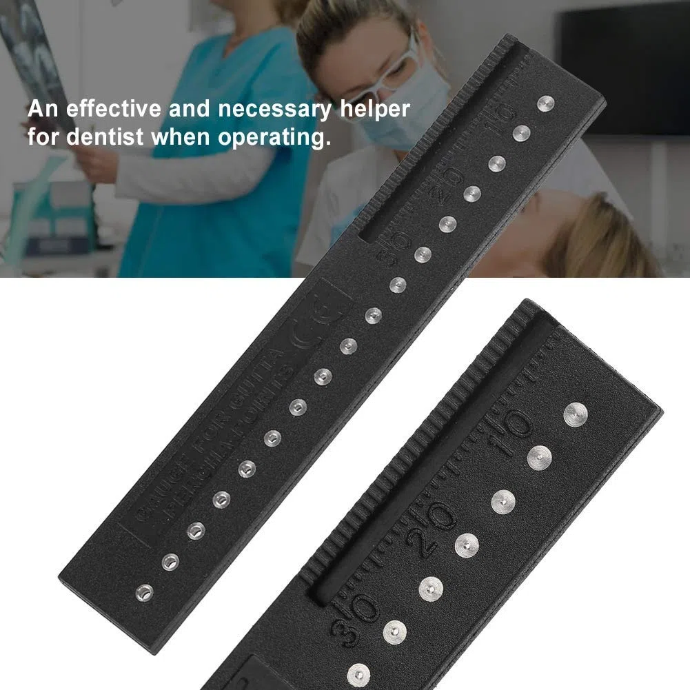 Endodontische Spannweitenmessskala, Gutta Percha-Punkte, Präzisions-Messlineal, Zahnwerkzeug, Schwarz, Kunststoff, Einteilig