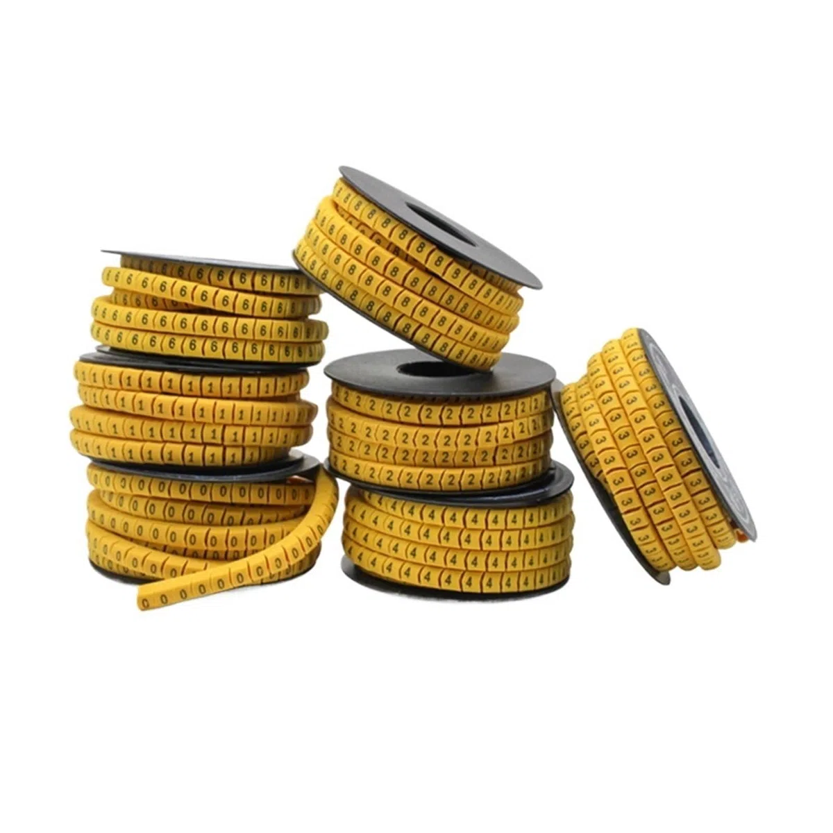 Kabelmarkierung 10 Rollen Draht Kabelmarkierer Kabelschlauch PVC Nummer 0-9(1.5mm)