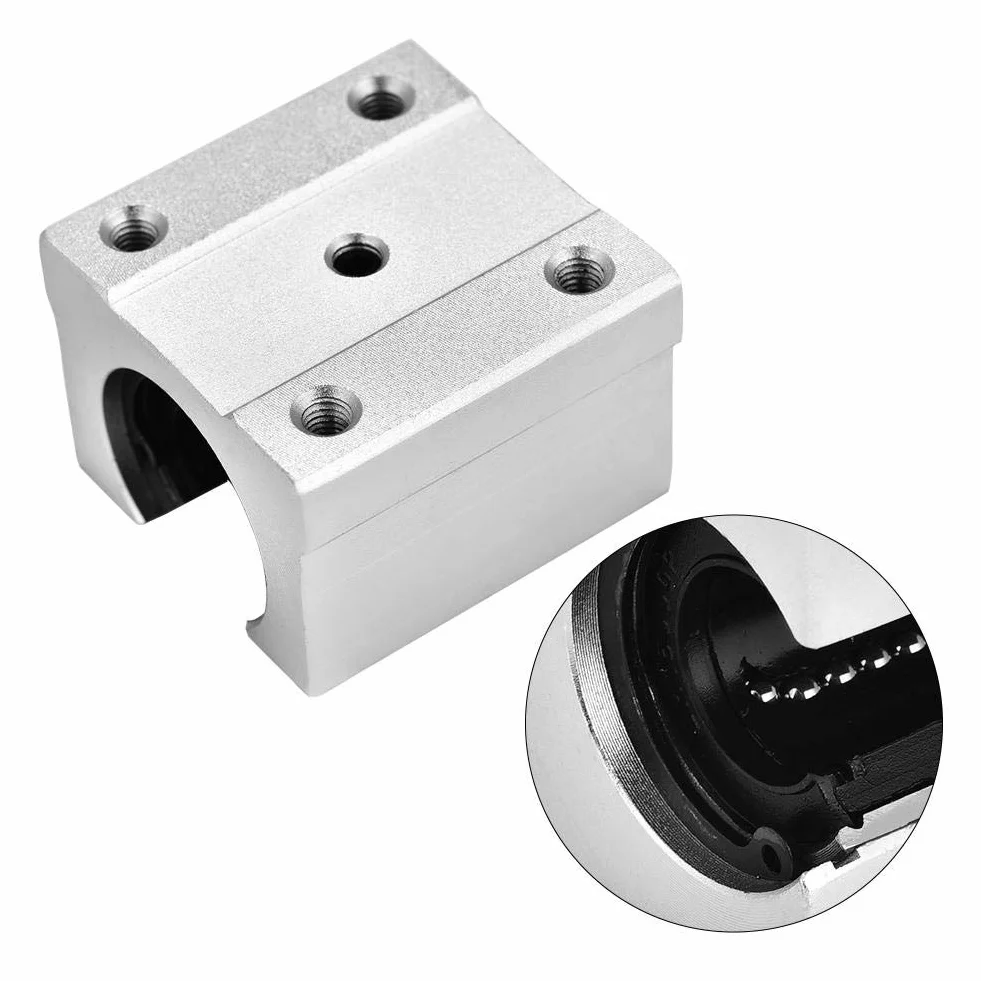SBR16UU Lineargleitlager aus Aluminiumlegierung, 16mm Wellendurchmesser, 4,5 x 4,5 x 2 cm, 4 Stück, CNC Gleitbuchsen für Linearbewegung