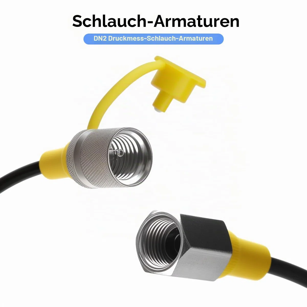 Hydraulisches Manometer Set, 0-400 bar, M16x2, G1/4, 1,6M Druckschlauch
