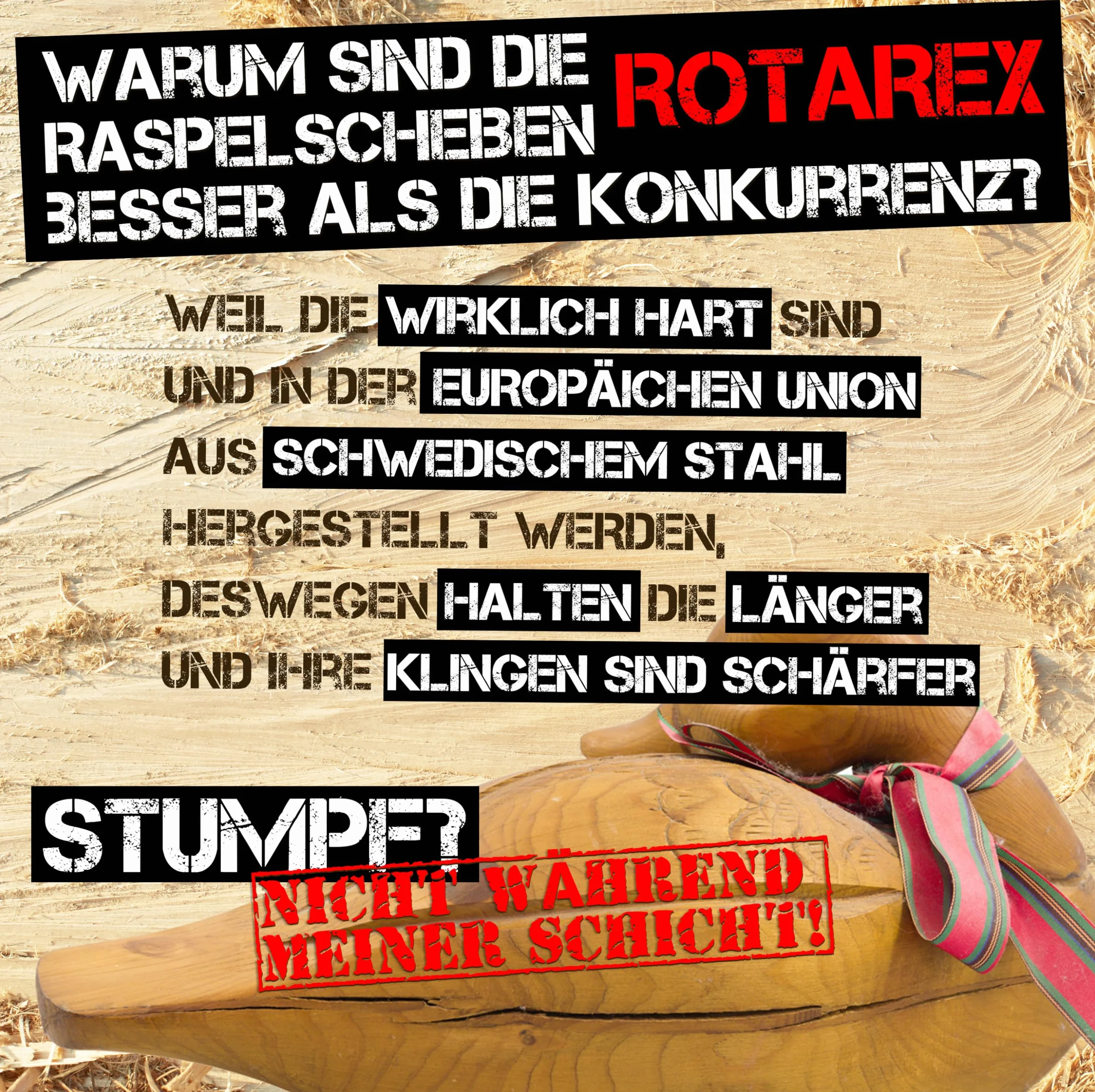 ROTAREX Profi-Schnitzscheibe für Holz (Hart und Weich) - Holschnitzscheibe aus Schwedischer Hartstahl - Ø 125 mm x 22,2 mm