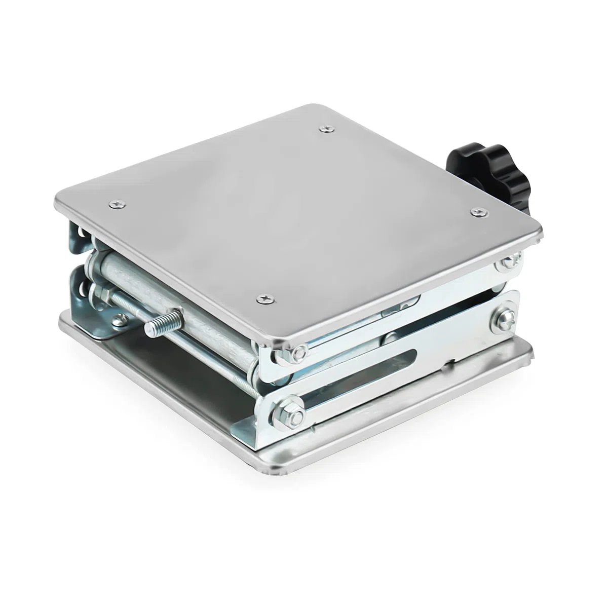 150 x 150 mm Laborscherenwagenheber, Laborwagenständer, Scherenhebebühne Hebebühne Höhe von 75 mm bis 260 mm, 1,2 kg