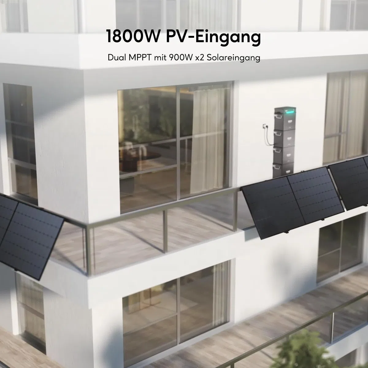 Zendure SolarFlow Balkonkraftwerk mit Speicher, Hyper 2000 mit 1800W Solar Eingang, 1200W AC-Laden, 1200W Ausgang, Eingebaute Mikrowechselrichter, TOU, 2X AB2000L 3840Wh LiFePO4
