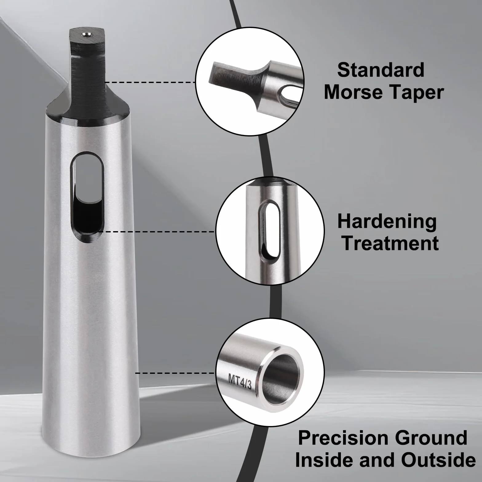 LALAGO 3 Stück Morsekegel Bohrbüchse Reduzierstück für Drehmaschine Fräsen, Adapter für Morsekegelbohrer, Drehmaschinen Teilkegeladapter (MT1 auf MT2,MT2 auf MT3,MT3 auf MT4)