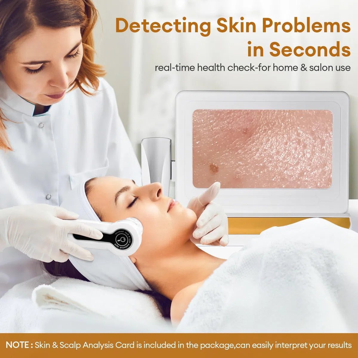 Skin Diagnosis Hair Analyzer, 11 Inch HD Screen Scalp Analysis Machine, Digital Hair Follicle Scalp Detector with 50x/200x DualHeads for Home, Beauty Salon Spa