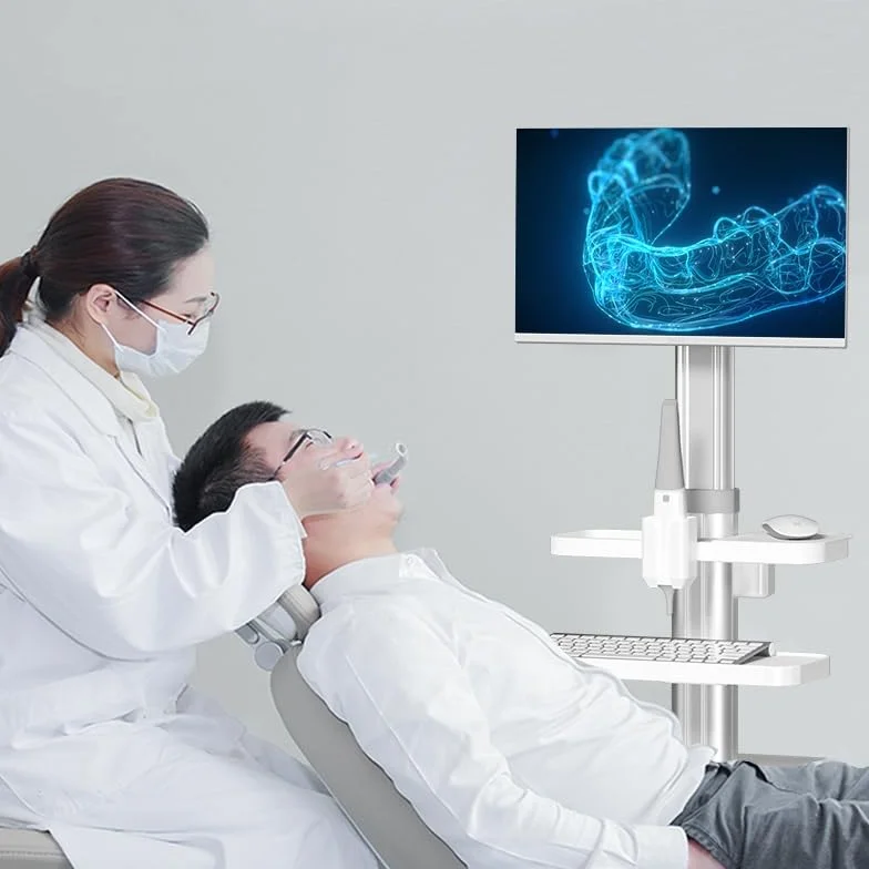Dental Workstation Trolley Wagen mit Oral Scanning Halterung und Monitorhalterung für Kliniken und Labors