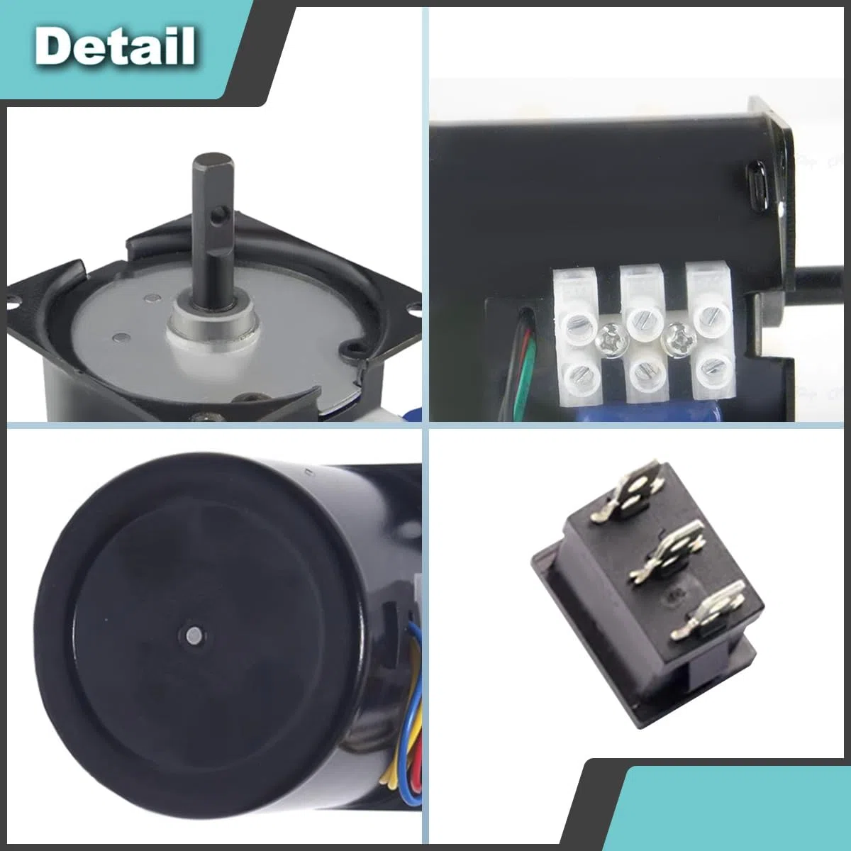 60KTYZ Synchronmotor 5RPM AC 220V CW/CCW Rotierender Getriebe-Schüttel-Permanentmagnetmotor mit Halterung, 3-Positionsschalter, Federdraht, für Elektrogeräte/Stufenlampe/Automation/DIY/Test