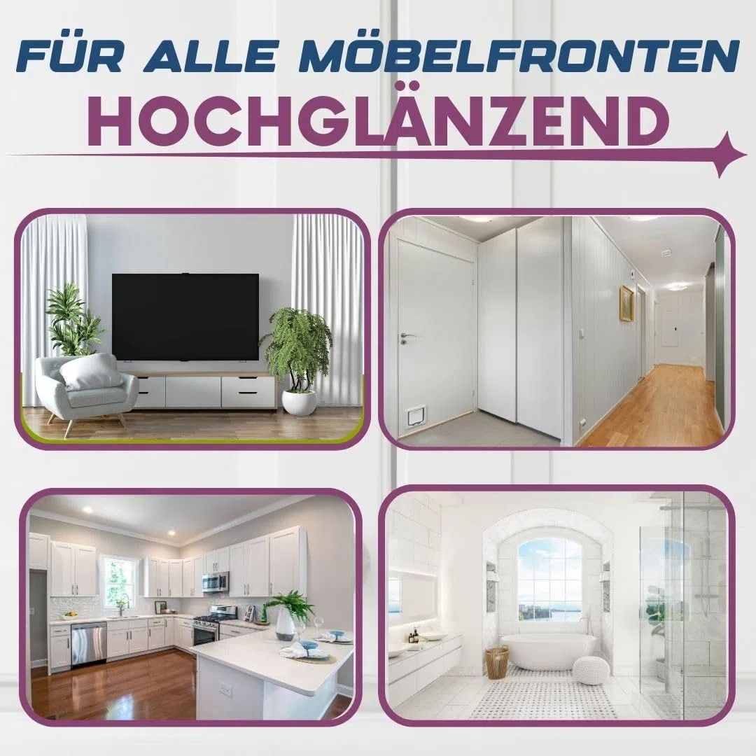KÜCHEN-FRONTEN MAGIER HOCHGLANZ 750 ml | Professioneller Spezialreiniger für hochglänzende Küchenfronten, streifen- und schlierenfreie Oberflächen | Anti-Fingerprint, optimale Werterhaltung