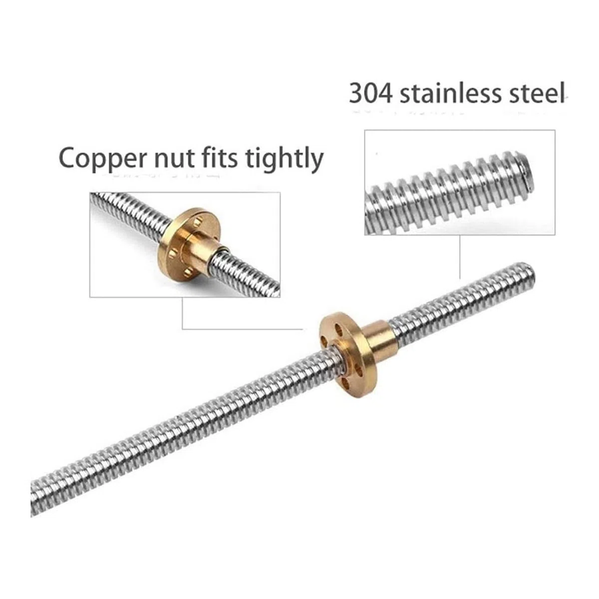 Gewindespiel 10 mm Vollgewindestange Tr10 x 2, Tr10 x 3, Trapezstange aus Edelstahl, 3 mm, 8 mm, 12 mm, 14 m Blei, T10-Leitspindel mit Messingmutter Schraube trapezförmig (Color : Pitch 2 lead 14mm,