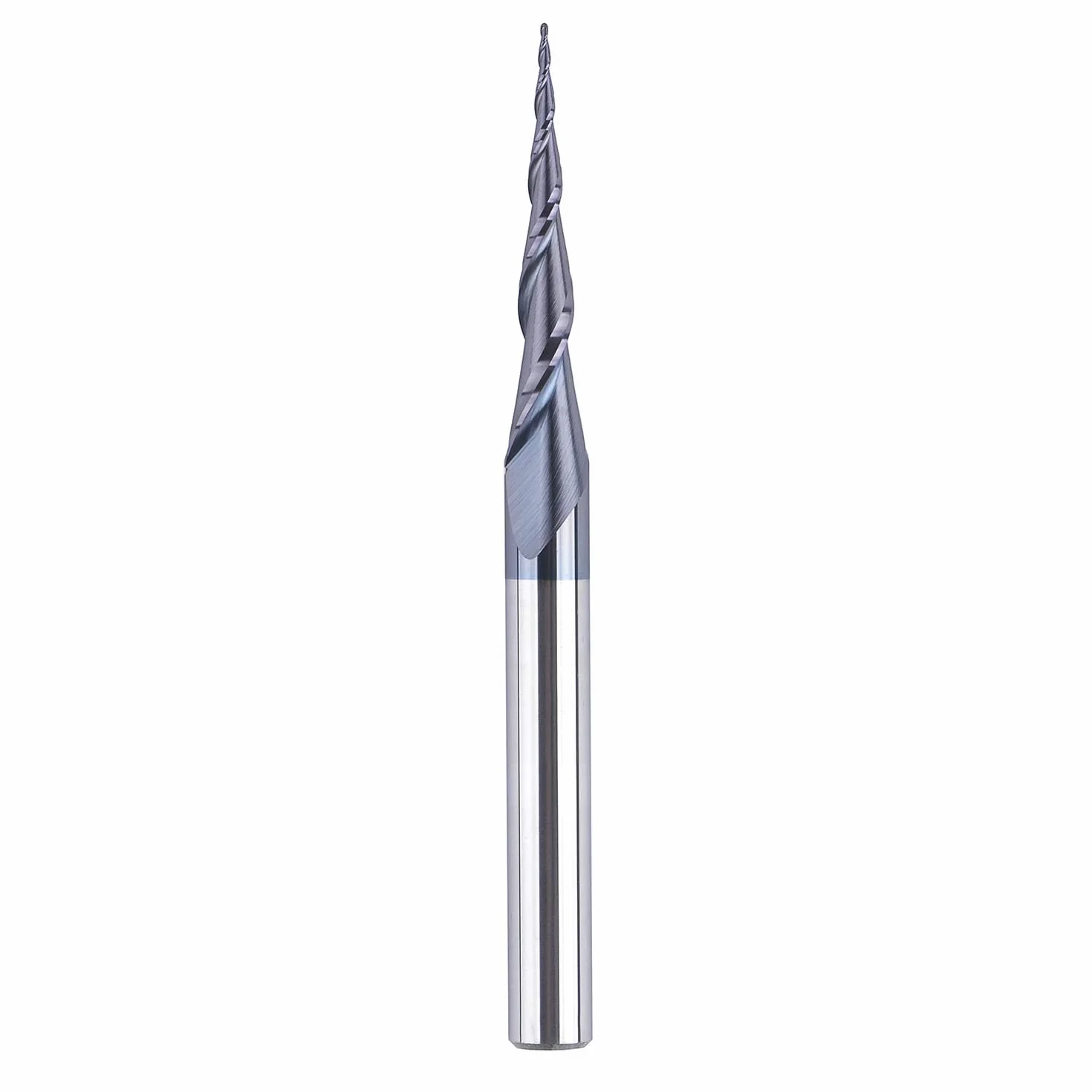 SpeTool Kugelkopffräser 6mm Schaft VHM Konische Fräser CNC 2 Flöten 0,25 mm Radius Schaftfräser mit TiAlN Beschichtung Gravierfräser für Oberfräse 2D und 3D Gravur